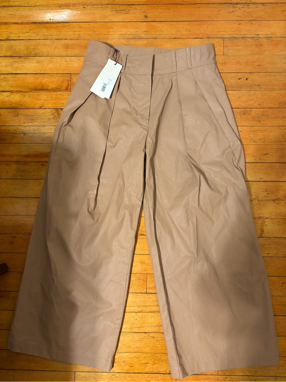 MAISON KITSUNE Pleated Wide-Leg Chinos in Beige
